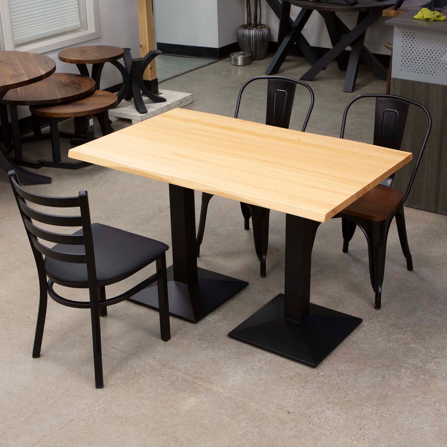 solid hard wood beech restaurant tables and chairs