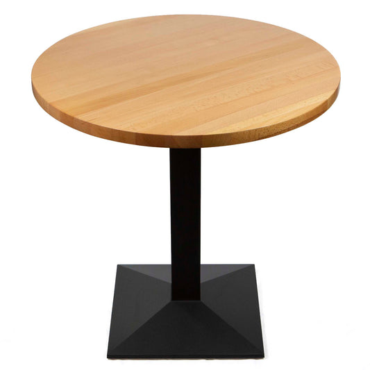 30" round solid European beech hardwood restaurant cafe table