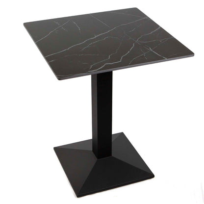 24" x 24" black sintered stone restaurant cafe table