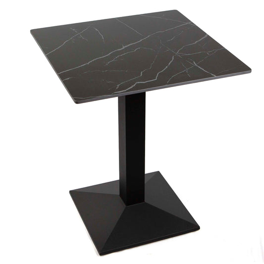 24" x 24" black sintered stone restaurant cafe table