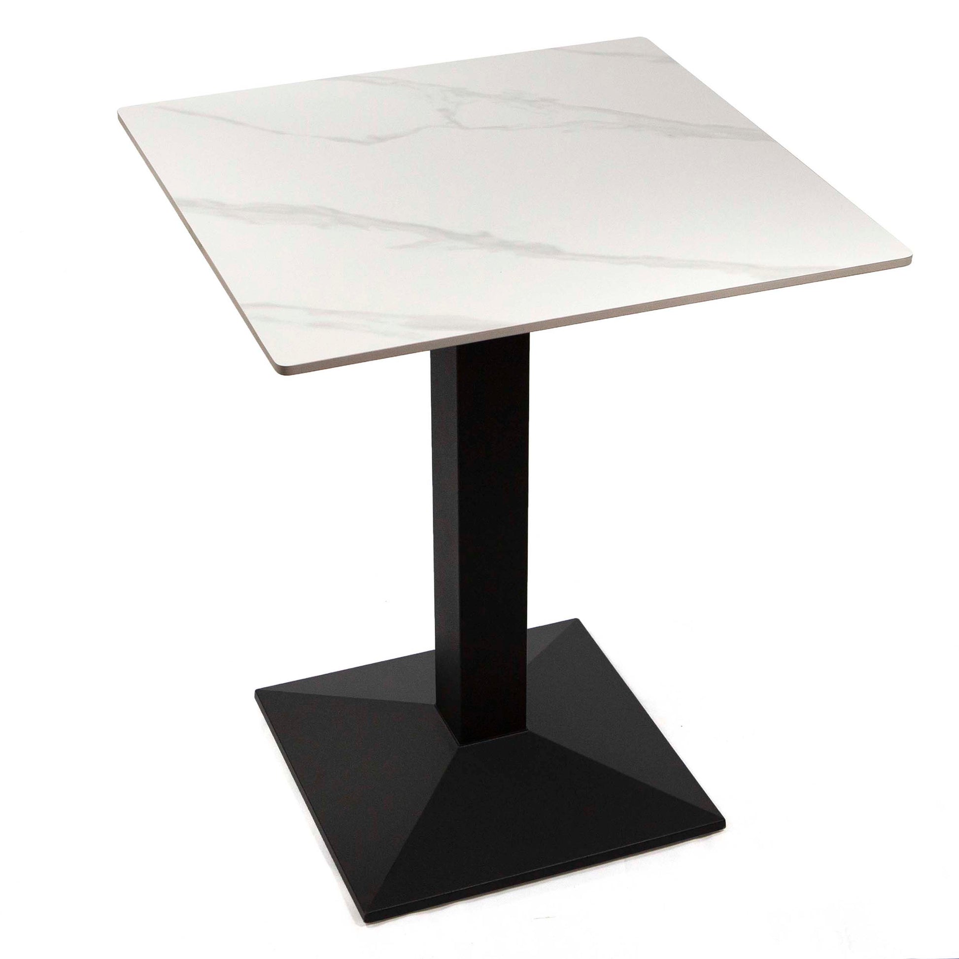 24" x 24" white sintered stone restaurant cafe table