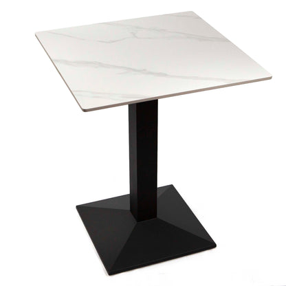 24" x 24" white sintered stone restaurant cafe table