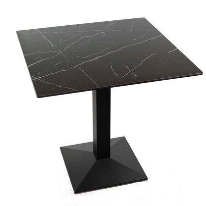 30" x 30" black sintered stone cafe table