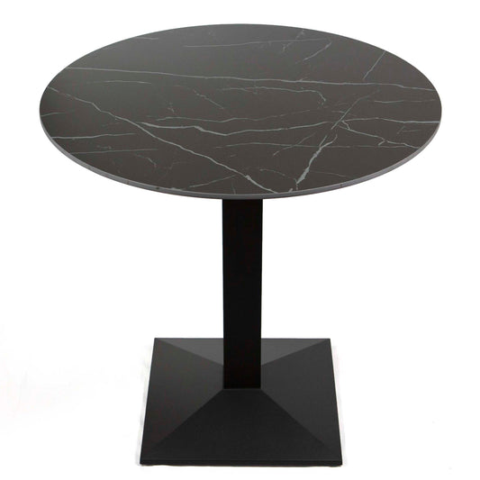 30" round black sintered stone cafe table