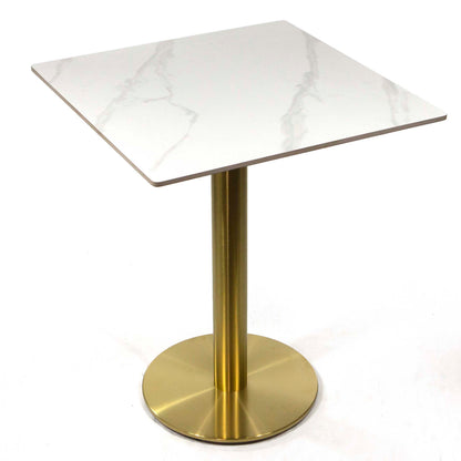 white sintered stone restaurant cafe tables