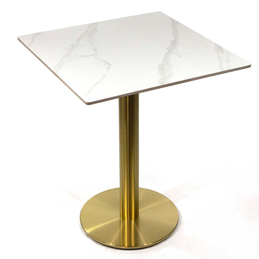 white sintered stone restaurant cafe tables