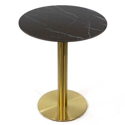 black round sintered stone cafe tables