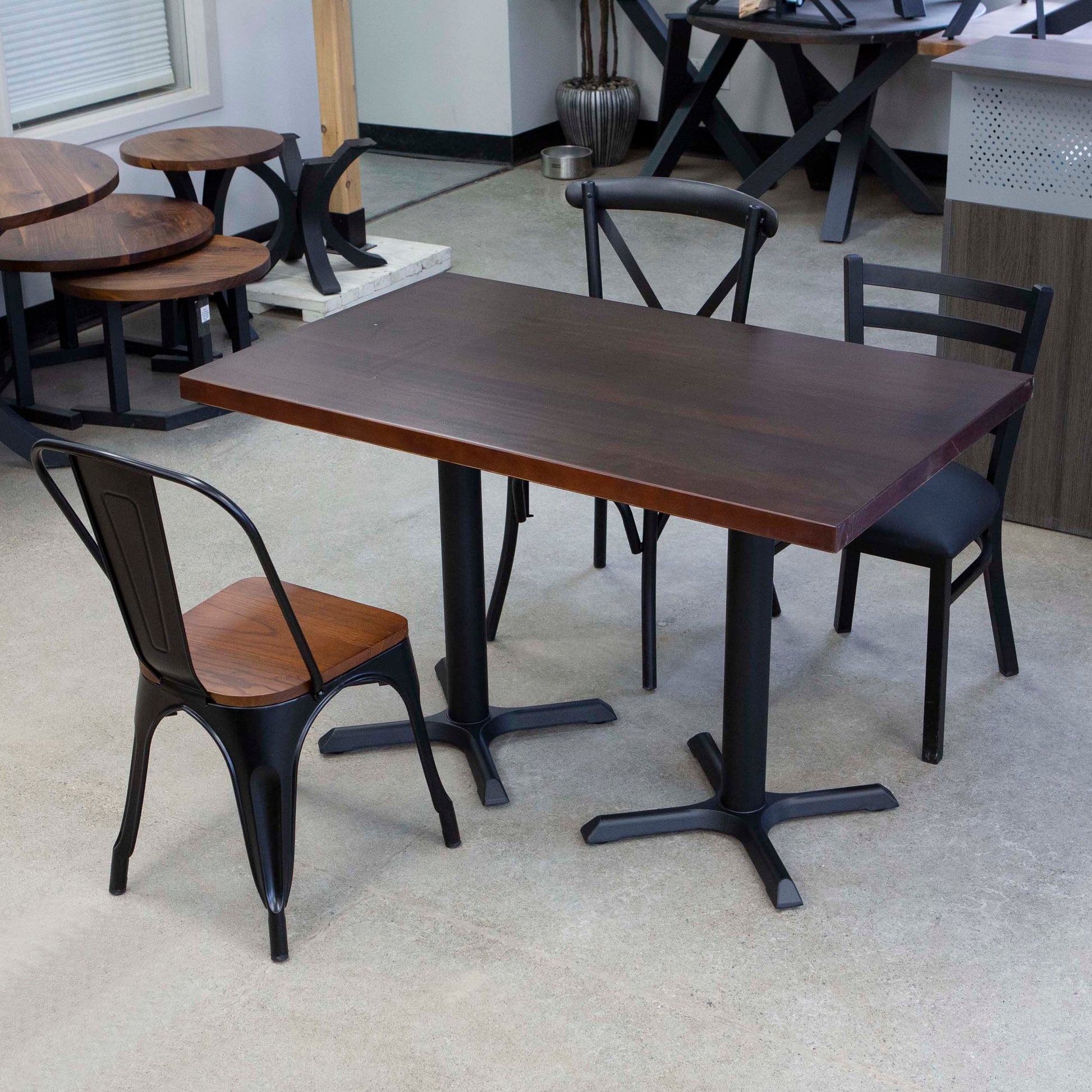 solid pine wood restaurant table and chairs