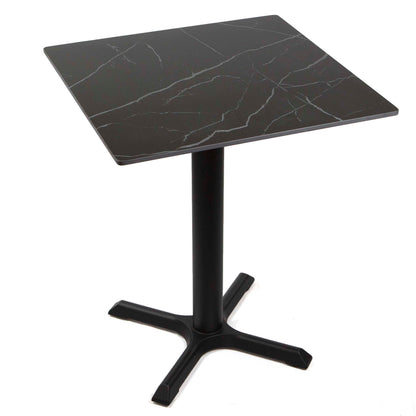24" x 24" black sintered stone restaurant cafe table