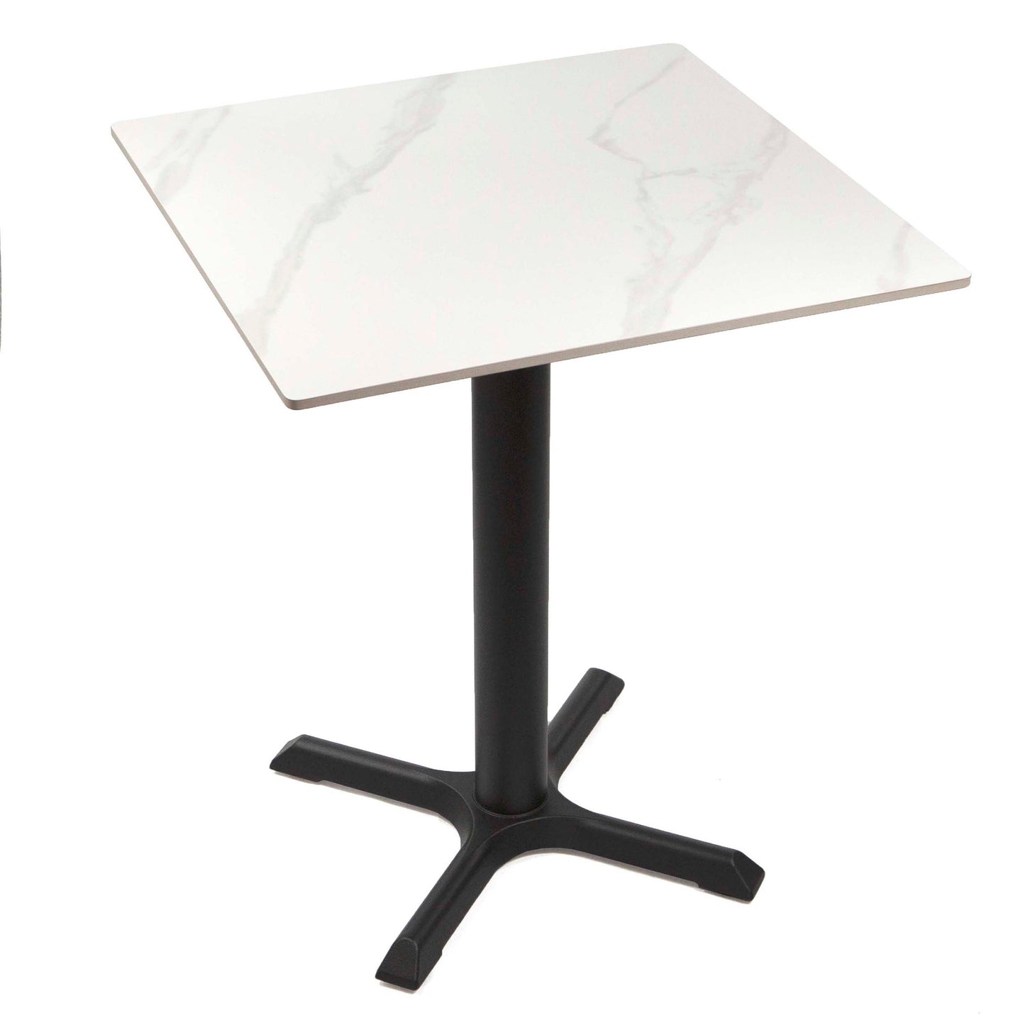 24" x 24" white sintered stone restaurant cafe table