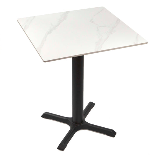 24" x 24" white sintered stone restaurant cafe table
