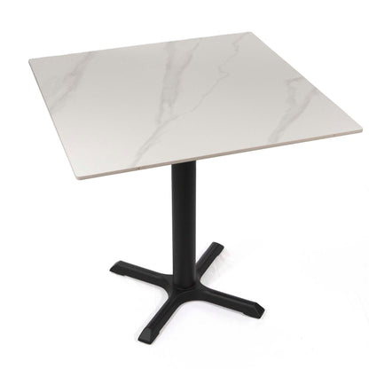 30 x 30" white sintered stone restaurant cafe table
