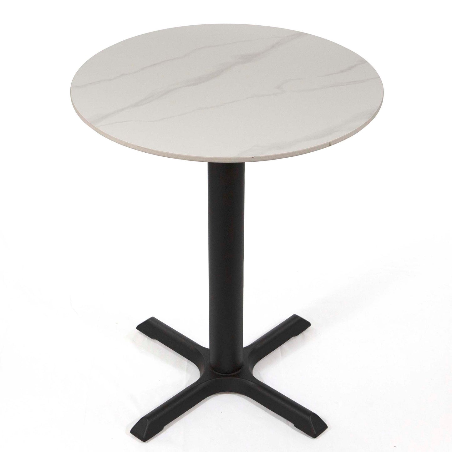 24" white round marble cafe table