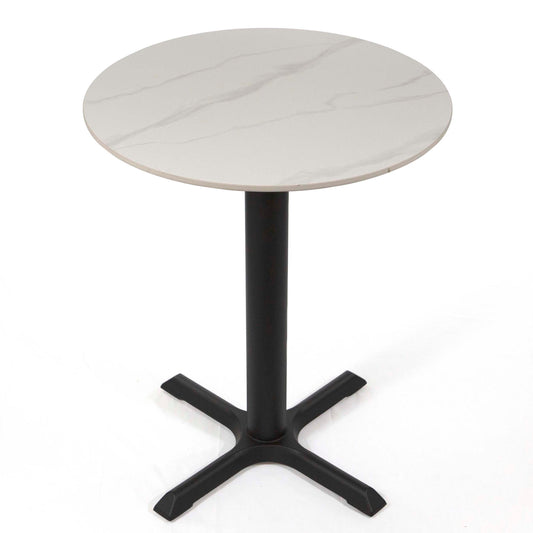 24" white round marble cafe table