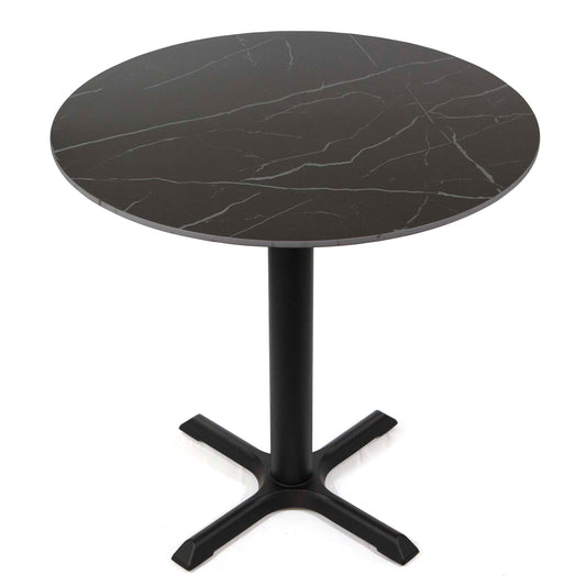30" Round Porcelain (Sintered Stone) Restaurant Cafe Table, Black Color #J28SD30BL