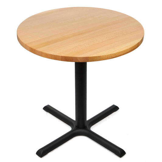 30" round solid European hardwood beech restaurant bistro cafe table