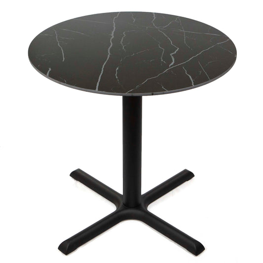 30" round black sintered stone restaurant bistro cafe table