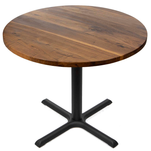 36" round solid black walnut restaurant bistro cafe table