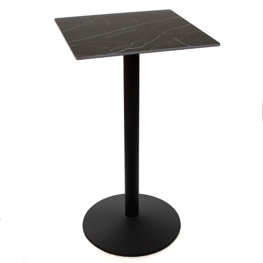 24" x 24" black sintered stone high top bar table