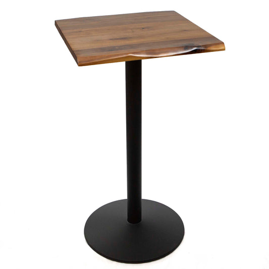 24" x 24" solid black walnut bar height bistro table