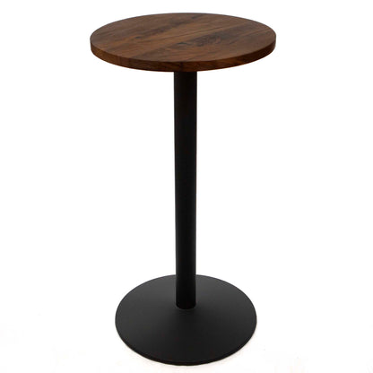 24" round solid black walnut high top bar table