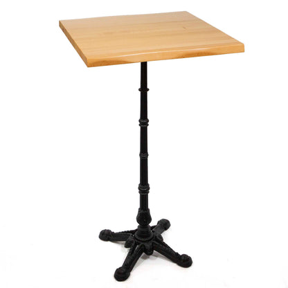 24" x 24" solid European beech bar height bistro table