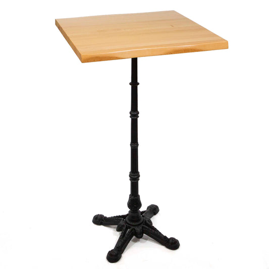24" x 24" solid European beech bar height bistro table