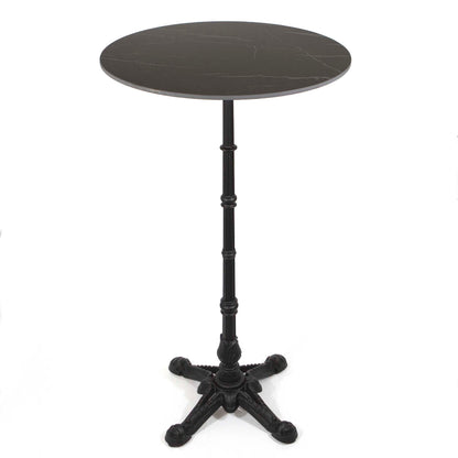 24" round sintered stone bar height bistro table