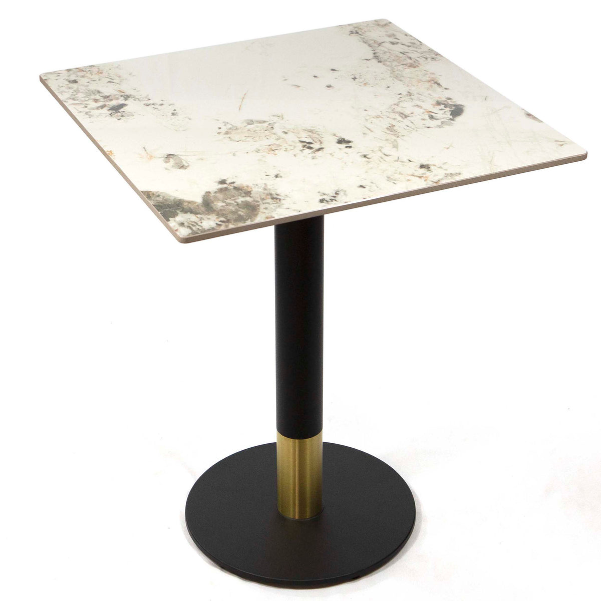 white sintered stone restaurant cafe table