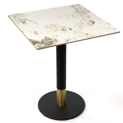 white sintered stone restaurant cafe table