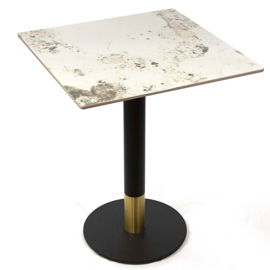 white sintered stone restaurant cafe table