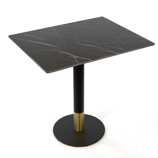 black sintered stone restaurant tables