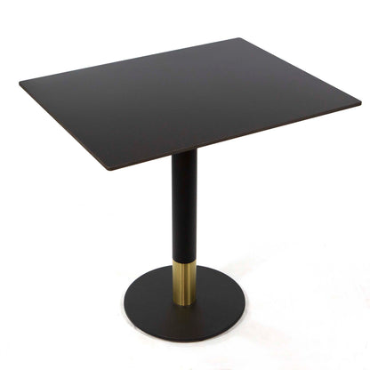 black sintered stone restaurant tables