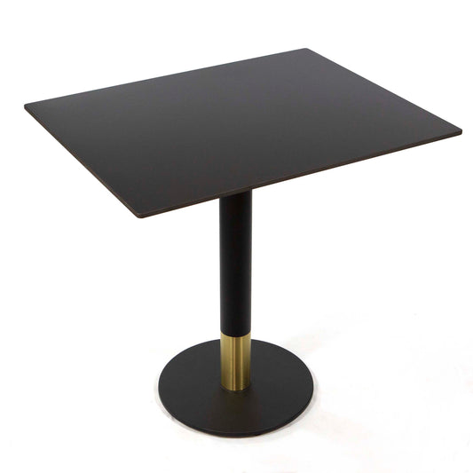 black sintered stone restaurant tables