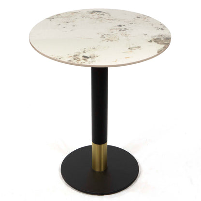 white sintered stone restaurant cafe table