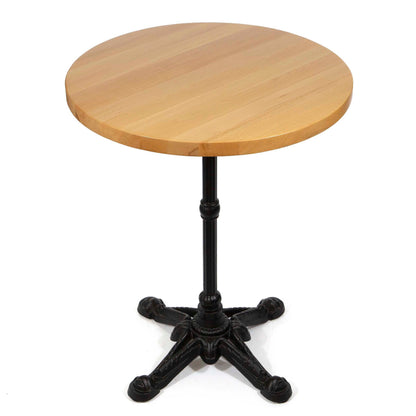 24" round European beech wood bistro table