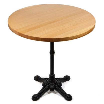 30" round solid European beech restaurant cafe table