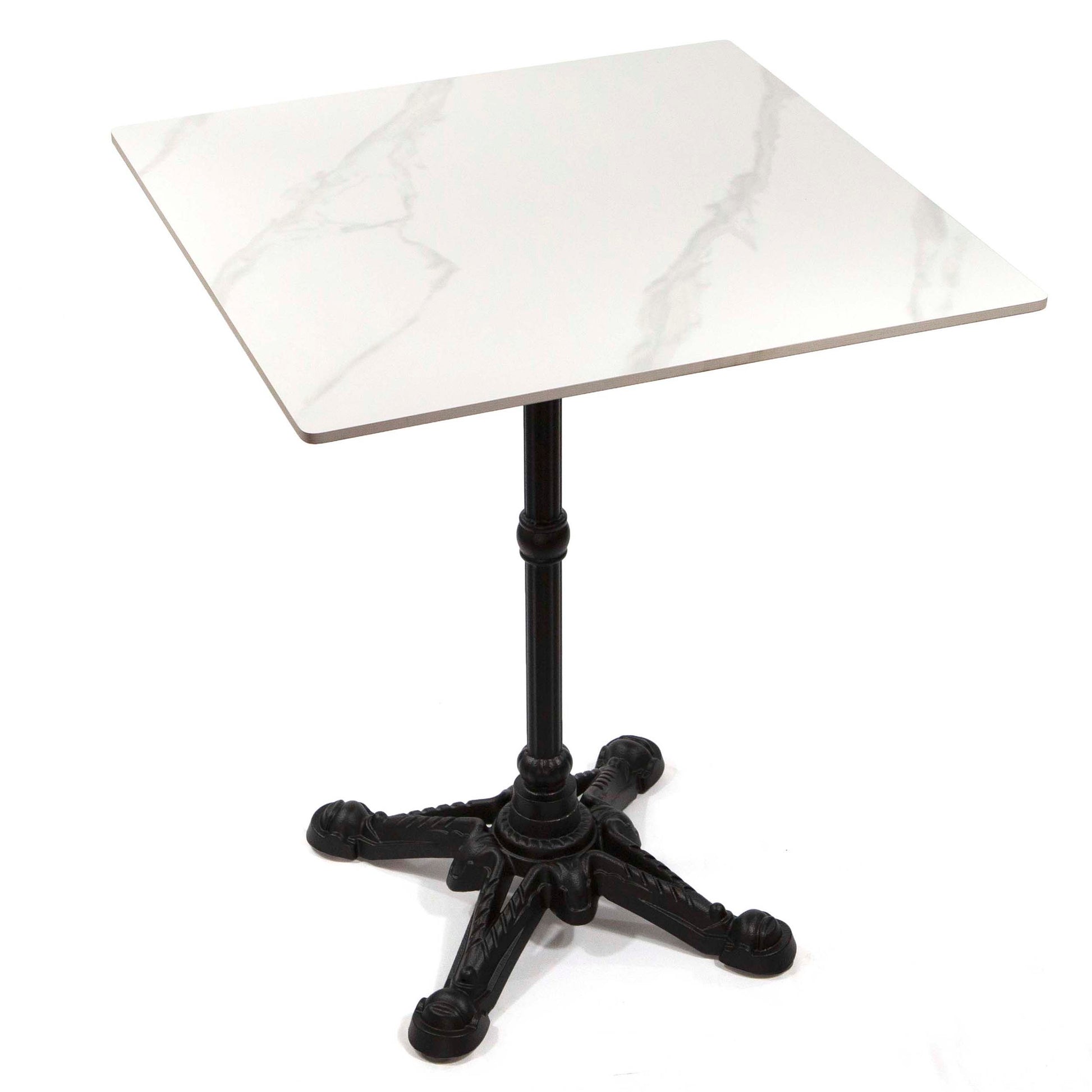 24" x 24" white sintered stone restaurant cafe table