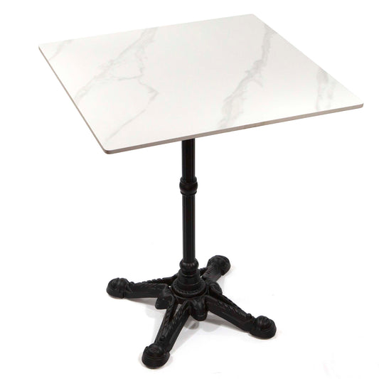 24" x 24" white sintered stone restaurant cafe table