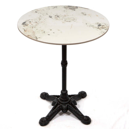white round sintered stone bistro tables