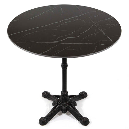 30" black sintered stone cafe table