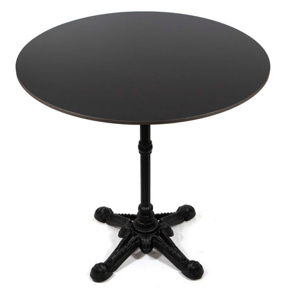 30" round black sintered stone bistro cafe table