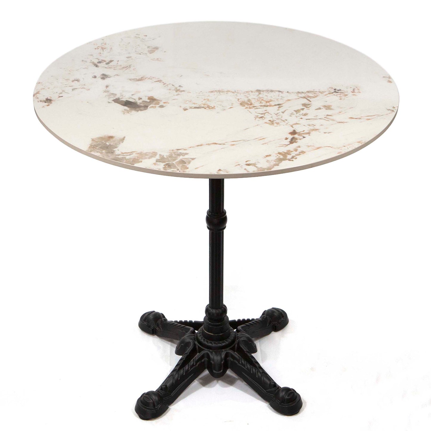 30" round white sintered stone restaurant tables