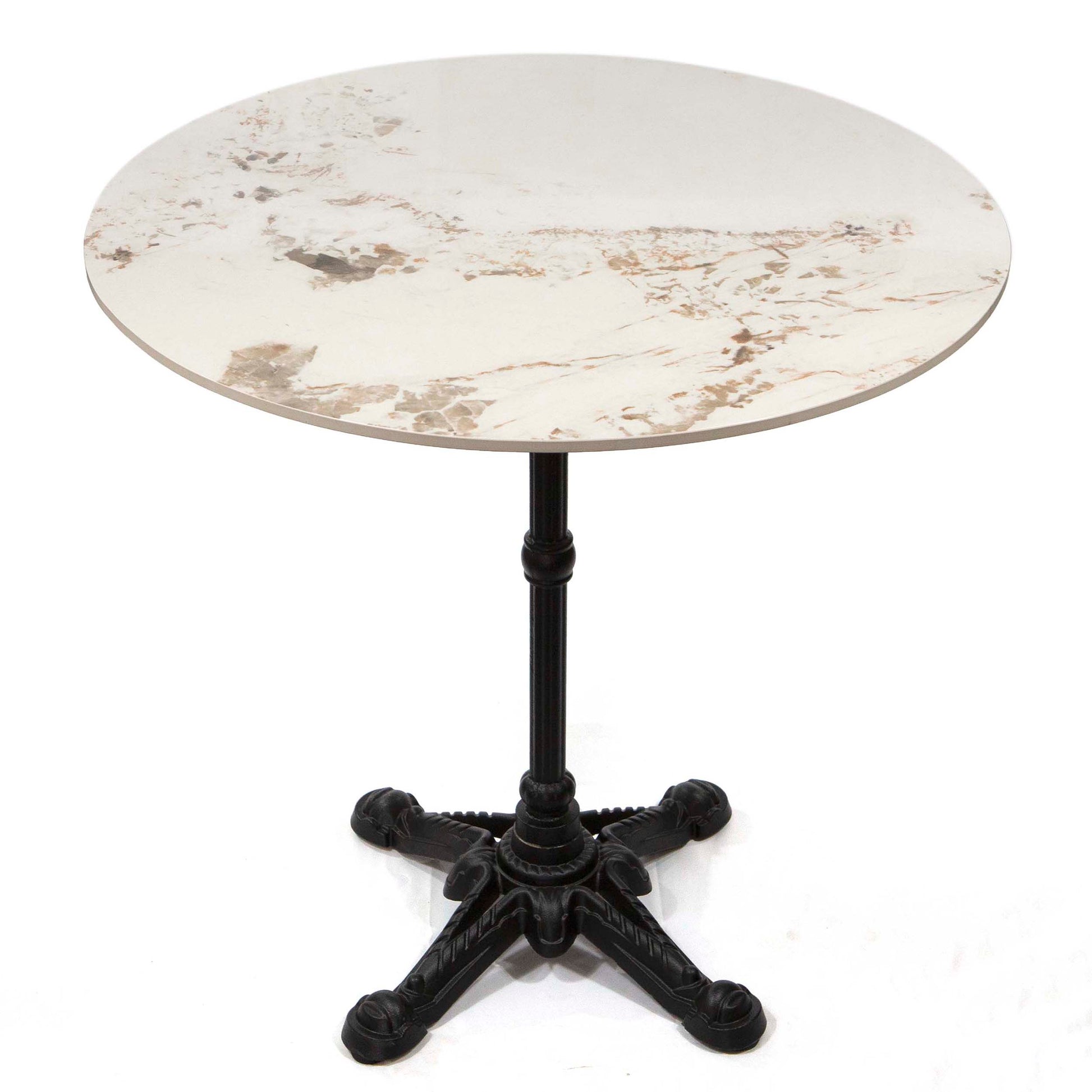 30" round white sintered stone restaurant tables
