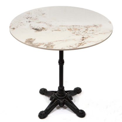 30" round white sintered stone restaurant tables