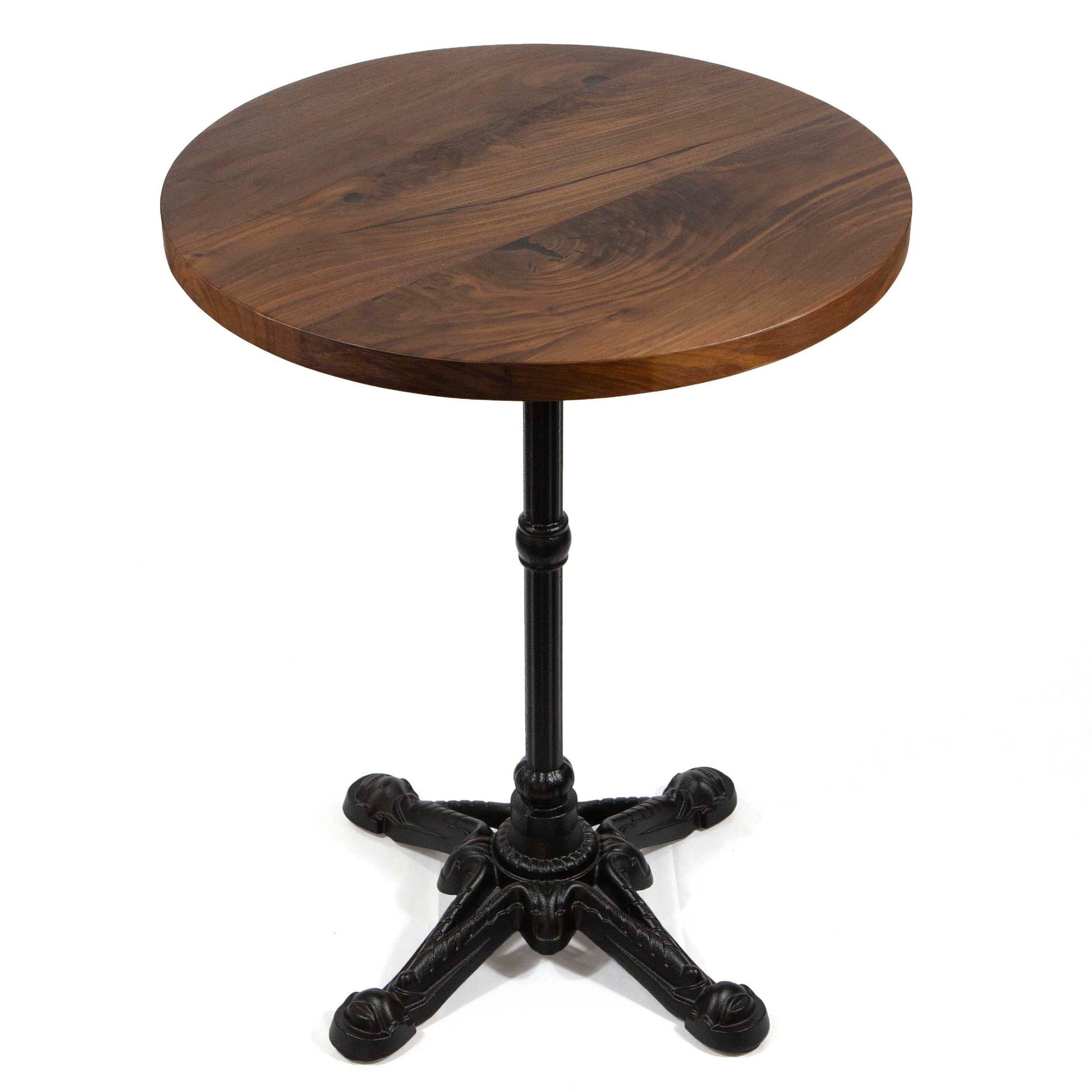 20" round solid black walnut bistro table