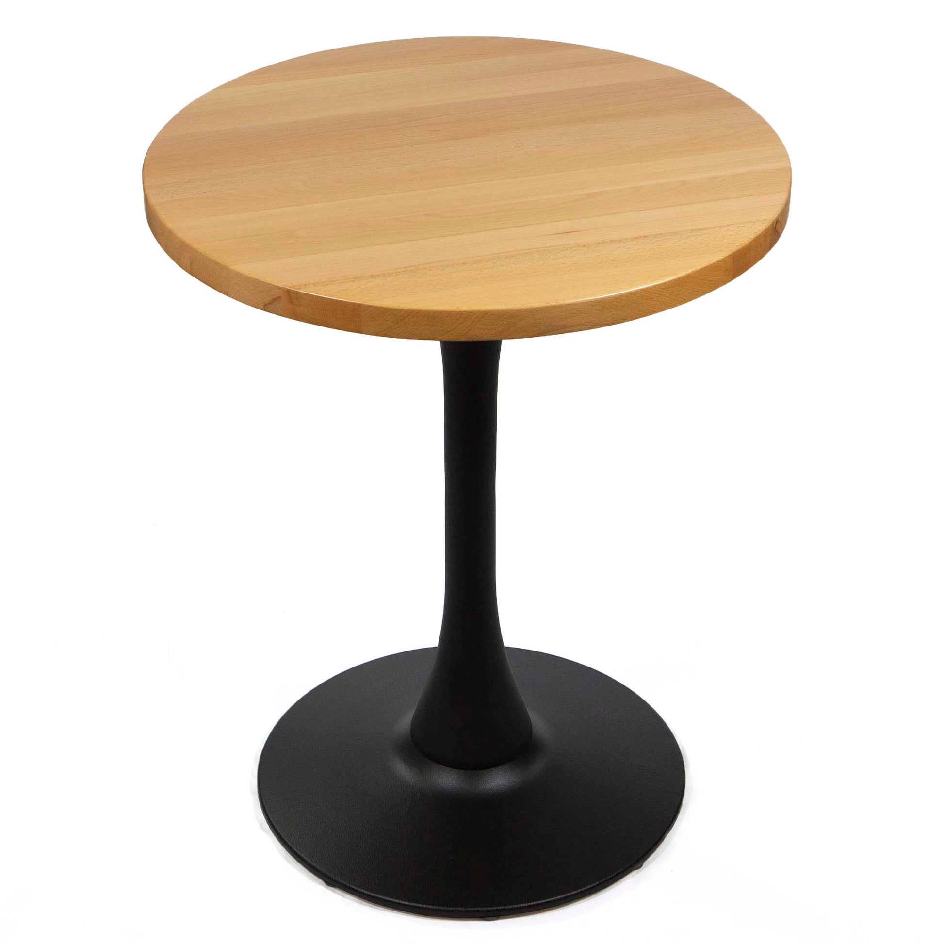 24" round solid European beech wood cafe table
