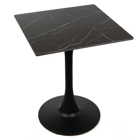 black sintered stone cafe bistro table