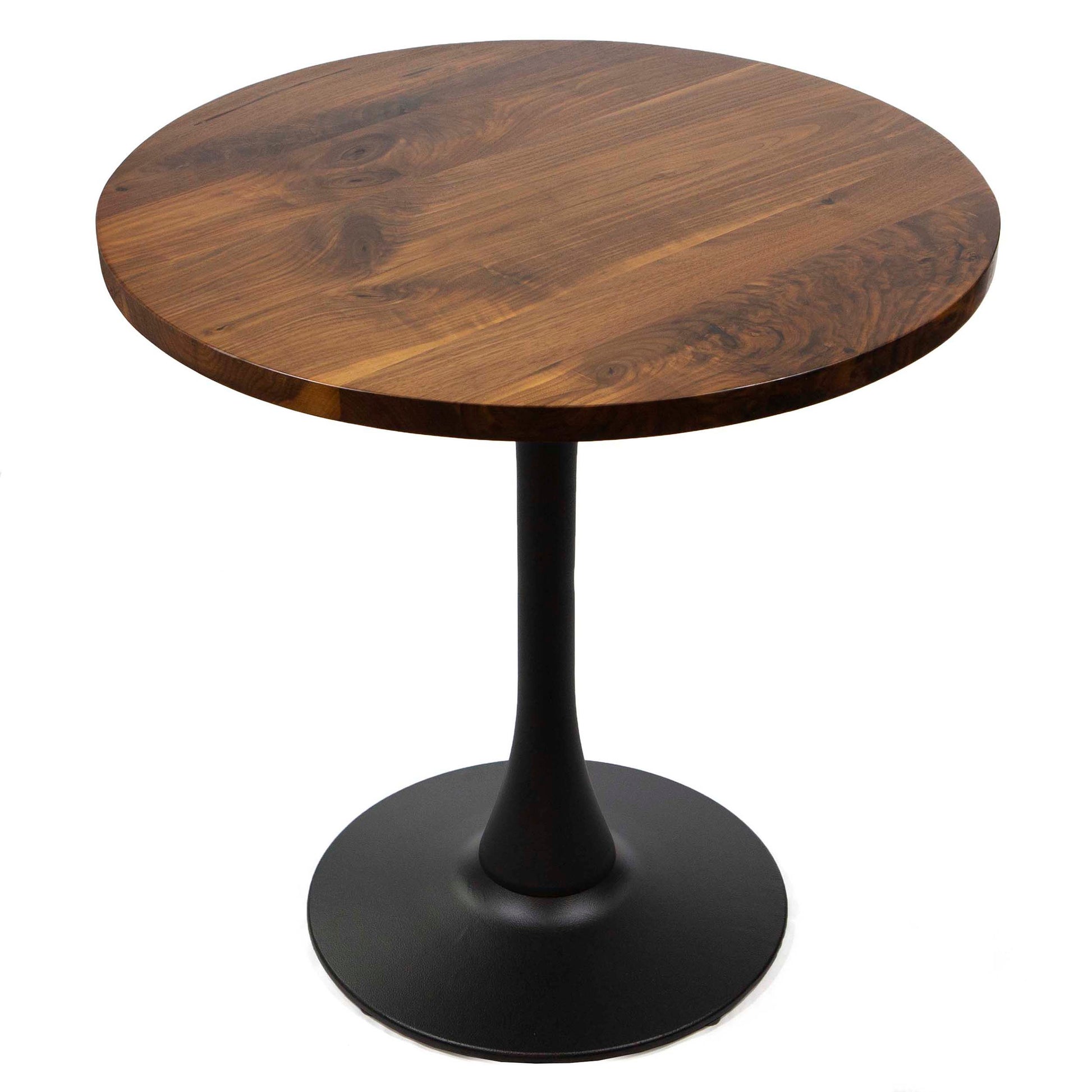 30" round solid black walnut restaurant cafe table