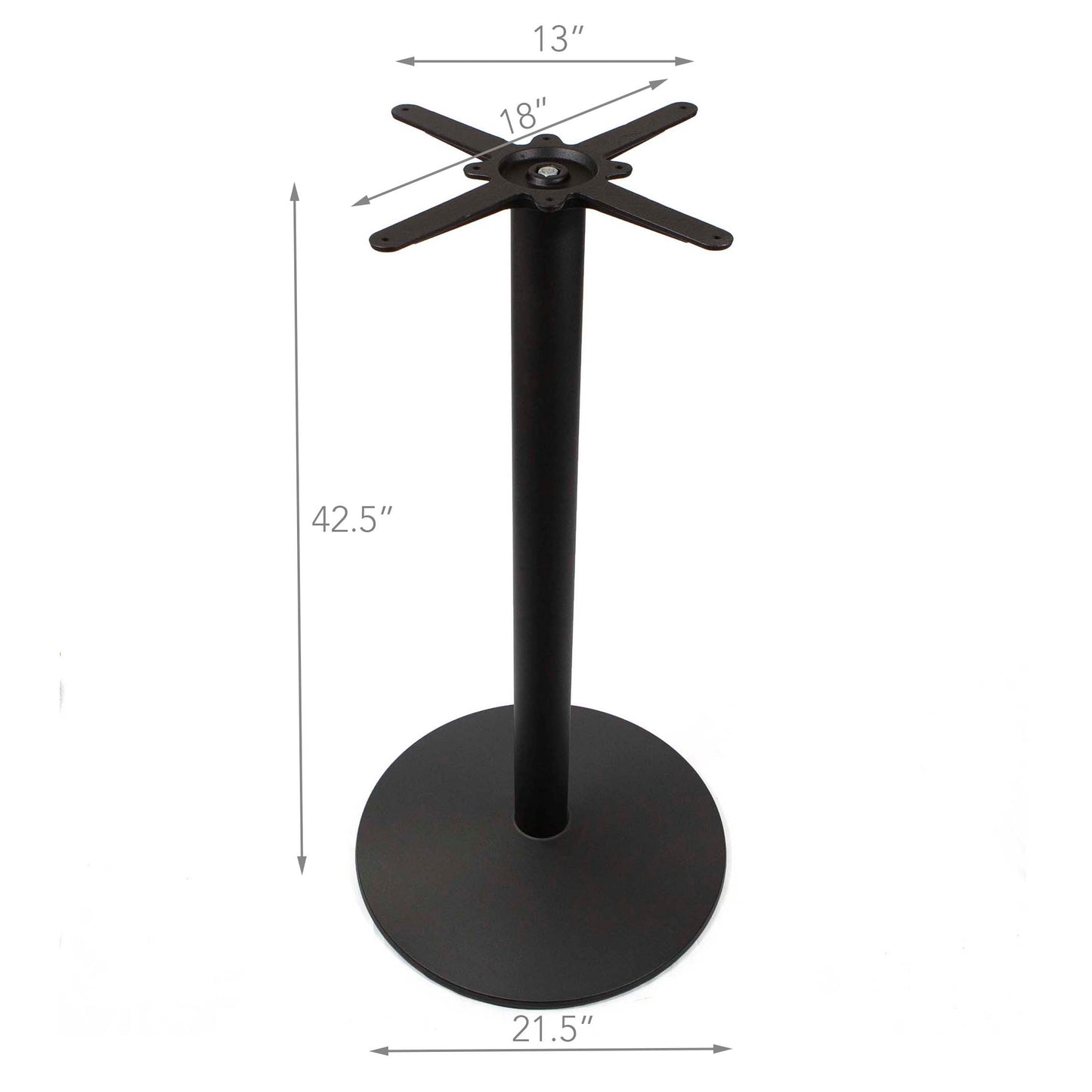 24" Round Melamine Board Bar Height Bistro Table, Ebony Black Color #J2HMD24EB